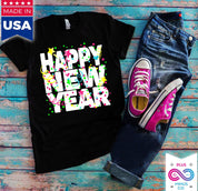 Happy New Year Shirt 2024 New Year Holiday T-shirt - plusminusco.com