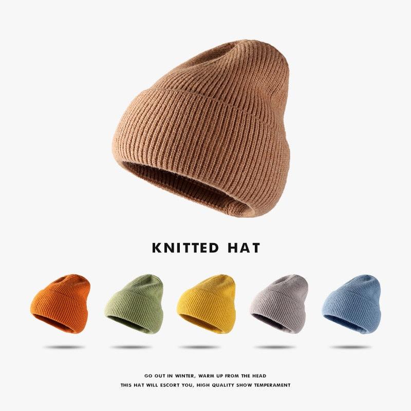 Hat women autumn and winter fashion hat outdoor knitted hat women warm winter men's woolen hat - plusminusco.com