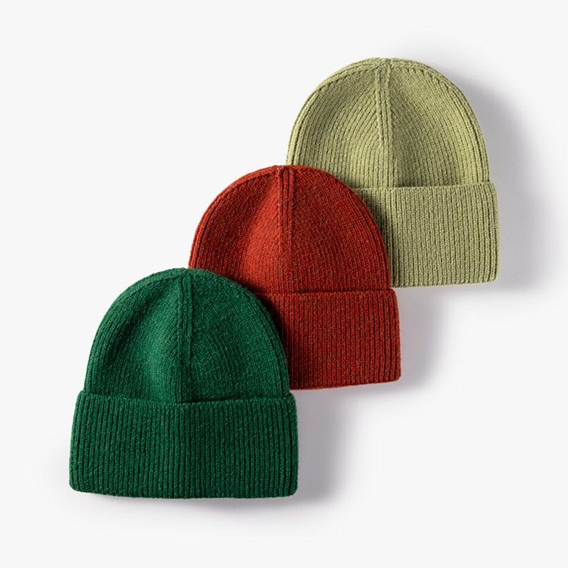 Hat women autumn and winter fashion hat outdoor knitted hat women warm winter men's woolen hat - plusminusco.com