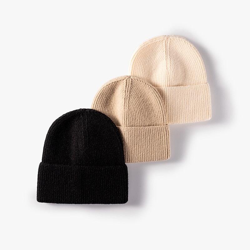 Hat women autumn and winter fashion hat outdoor knitted hat women warm winter men's woolen hat - plusminusco.com