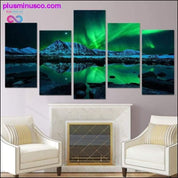 HD Print ainavu glezna 5 gabalu audekla mākslas zaļa Aurora — plusminusco.com