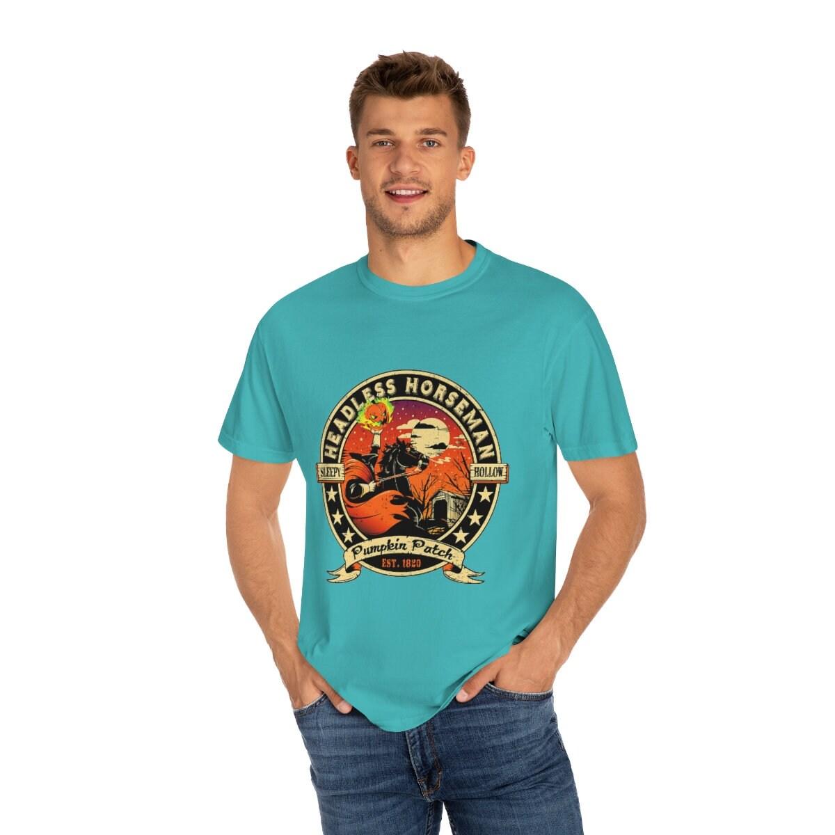 Headless Horesman Shirt, Sleepy Hallow  for Men, Spooky Halloween tshirt, Scary Gothic Sweatshirt, Pumpkin Patch, Streetwear comfort color - plusminusco.com