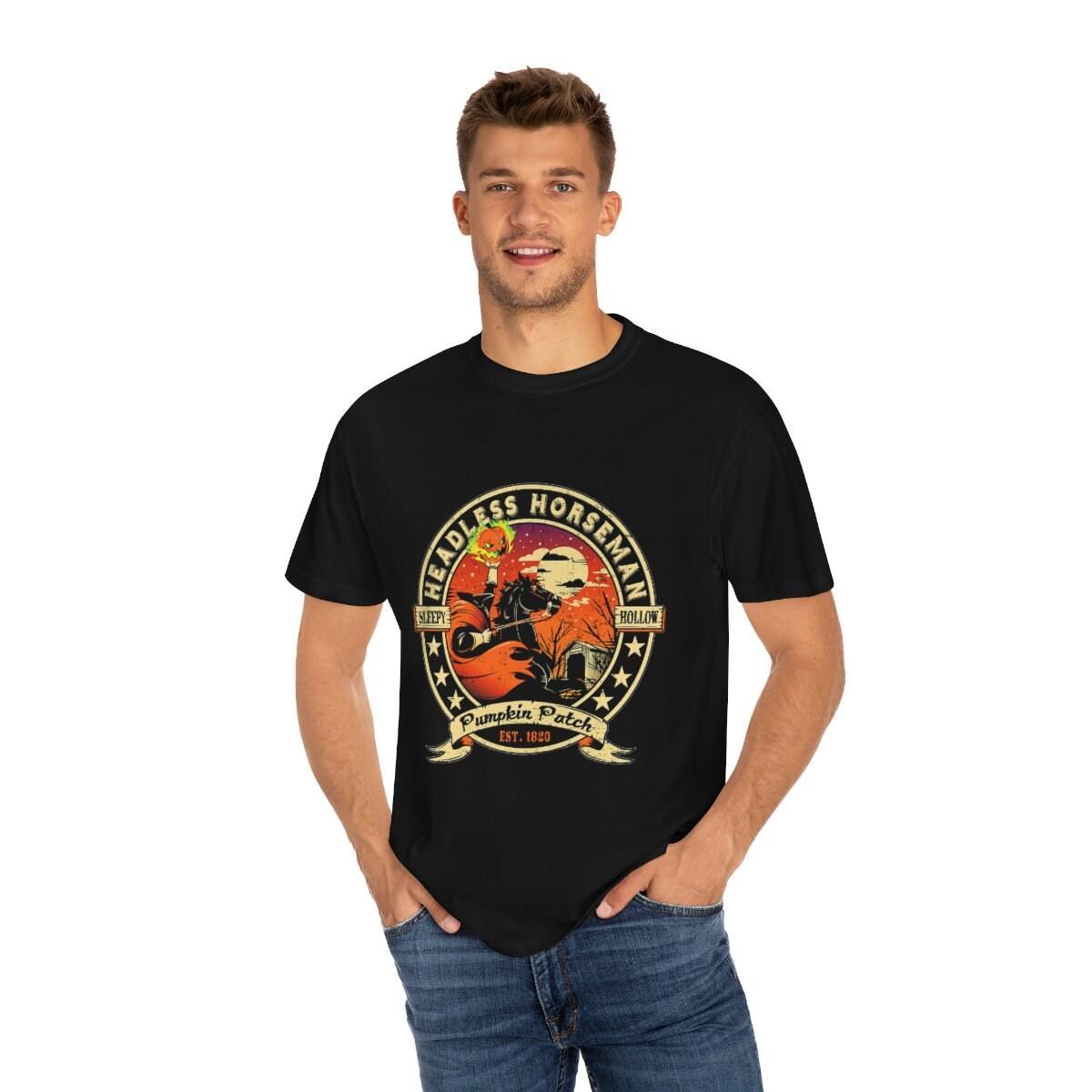 Headless Horesman Shirt, Sleepy Hallow  for Men, Spooky Halloween tshirt, Scary Gothic Sweatshirt, Pumpkin Patch, Streetwear comfort color - plusminusco.com