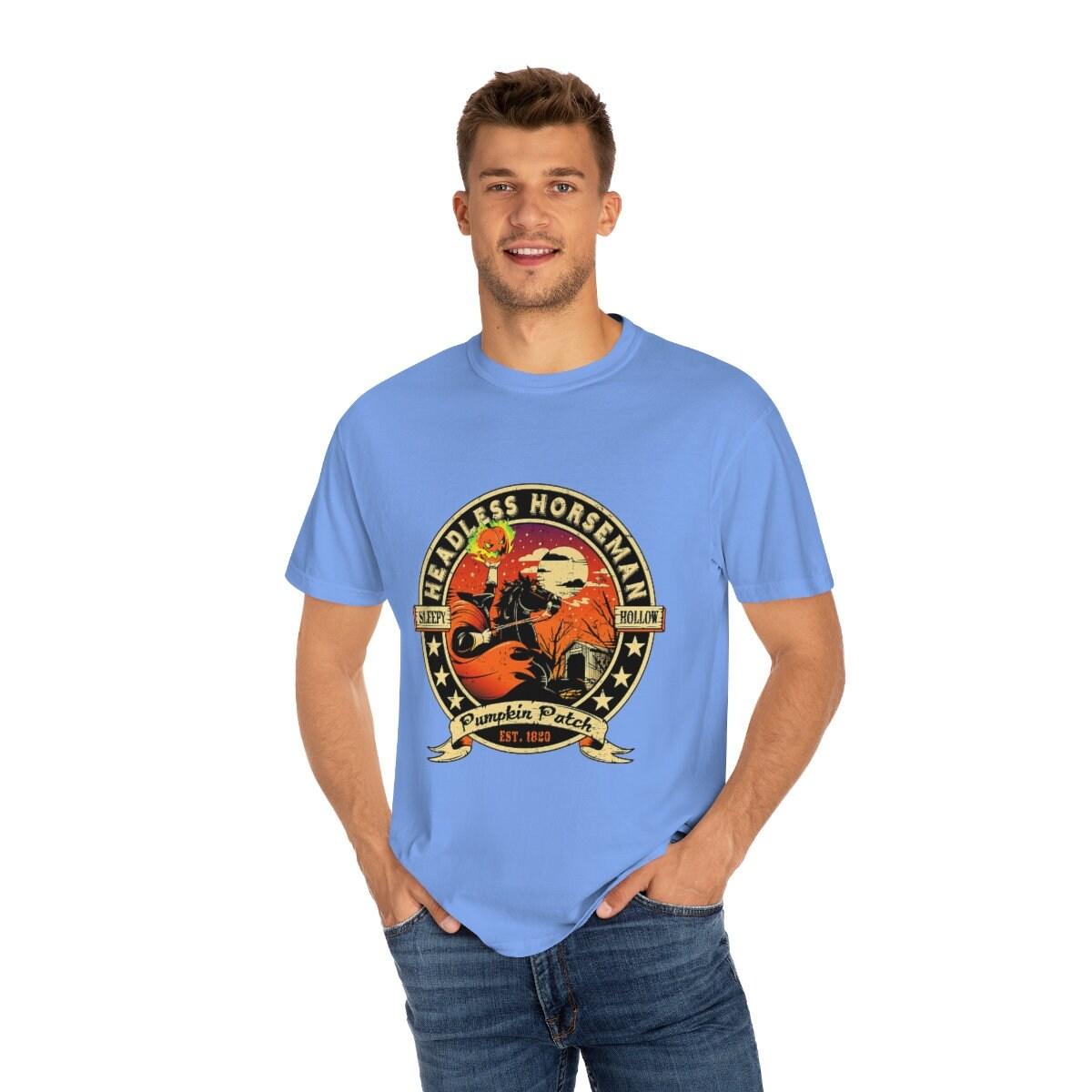Headless Horesman Shirt, Sleepy Hallow  for Men, Spooky Halloween tshirt, Scary Gothic Sweatshirt, Pumpkin Patch, Streetwear comfort color - plusminusco.com