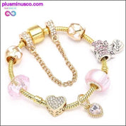 Zawieszka w kształcie serca i kluczy Bransoletki i bransoletki w kolorze różowego złota - plusminusco.com