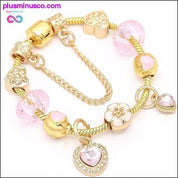 Colgante de corazón y llave Color oro rosa Pulseras y brazaletes finos - plusminusco.com