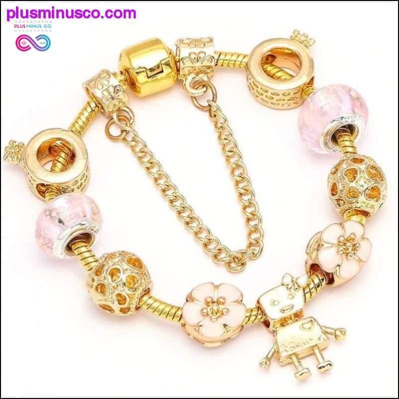 Jemné náramky a náramky s přívěškem srdce a klíče v barvě růžového zlata - plusminusco.com