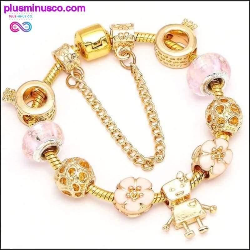 Heart & Key Pendant Rose Gold Color Fine Bracelets & Bangles - plusminusco.com