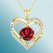 Heart Shaped Rose Metal Necklace Jewelry - plusminusco.com