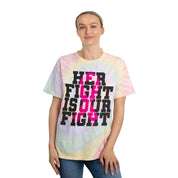 Her fight is our fight Breast Cancer Shirt,Cancer Survivor Shirt, Breast Cancer Awareness,Pink Ribbon Tie-Dye Tee, Spiral - plusminusco.com