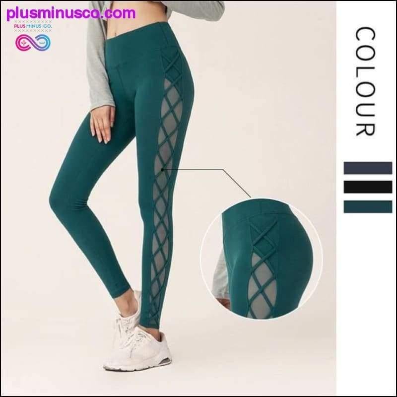 Pantaloni de fitness cu elasticitate ridicată pentru sport cu plasă sexy - plusminusco.com