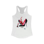 High Heel Shoes | Lipstick | Glass Wine | Diamonds Racerback,Fashion High Heel ,Womans Red Gold Birthday, red shoes and lipstick - plusminusco.com