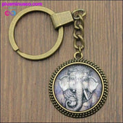 Højkvalitets 25 mm Ganesha Elephant Glas Cabochon nøglering - plusminusco.com