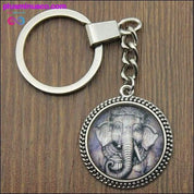 Porte-clés cabochon en verre éléphant Ganesha 25 mm de haute qualité - plusminusco.com