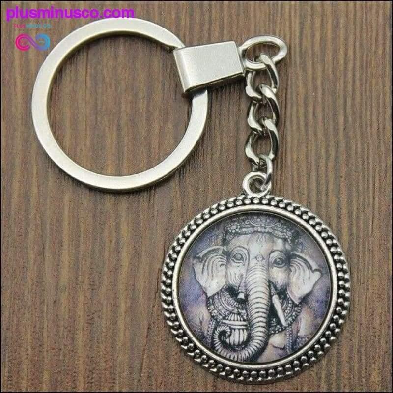 Visokokvalitetni privjesak za ključeve u obliku slona Ganesha od 25 mm, kabošon - plusminusco.com