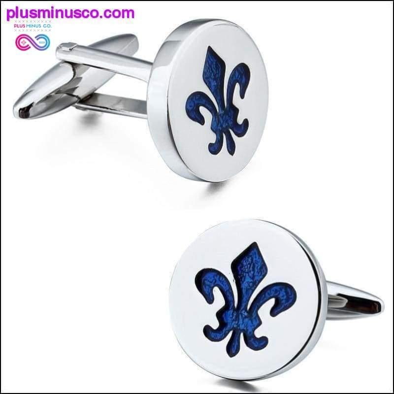 Hoge kwaliteit klassieke blauw geëmailleerde zilveren ronde dasspeldjes & - plusminusco.com