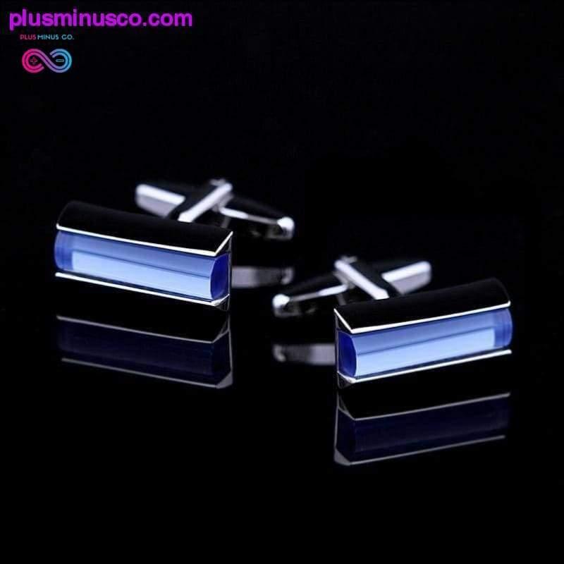 Kiváló minőségű luxus kék kristály mandzsettagombok férfiaknak - plusminusco.com