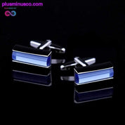 Högkvalitativa lyxiga blå kristall manschettknappar för män - plusminusco.com