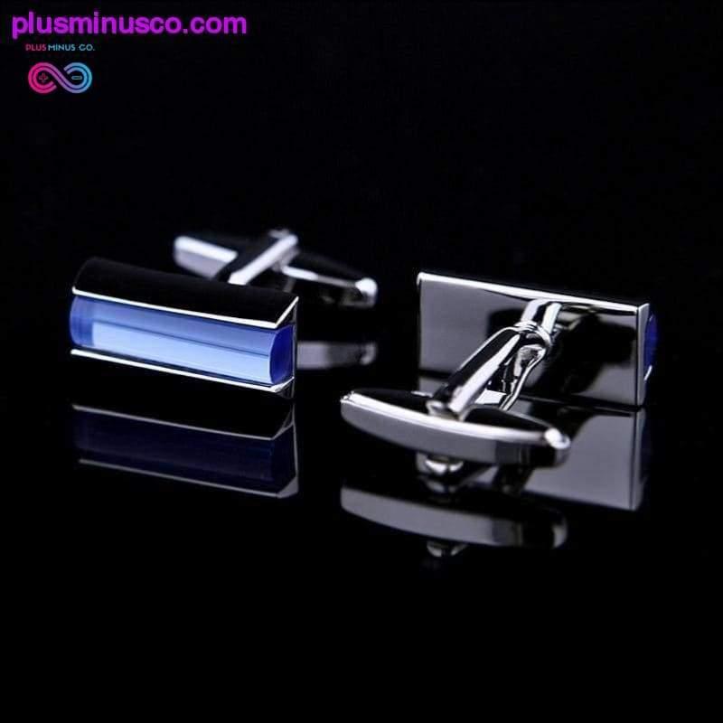 High Quality Luxury Blue Crystal Cufflinks for Men - plusminusco.com