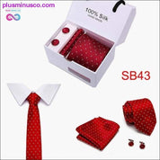 High Quality Silk Ties for Men 145cm Long Fashion Red - plusminusco.com