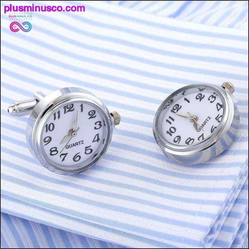 라인스톤이 있는 고품질 남녀공용 시계 커프스 단추 - plusminusco.com