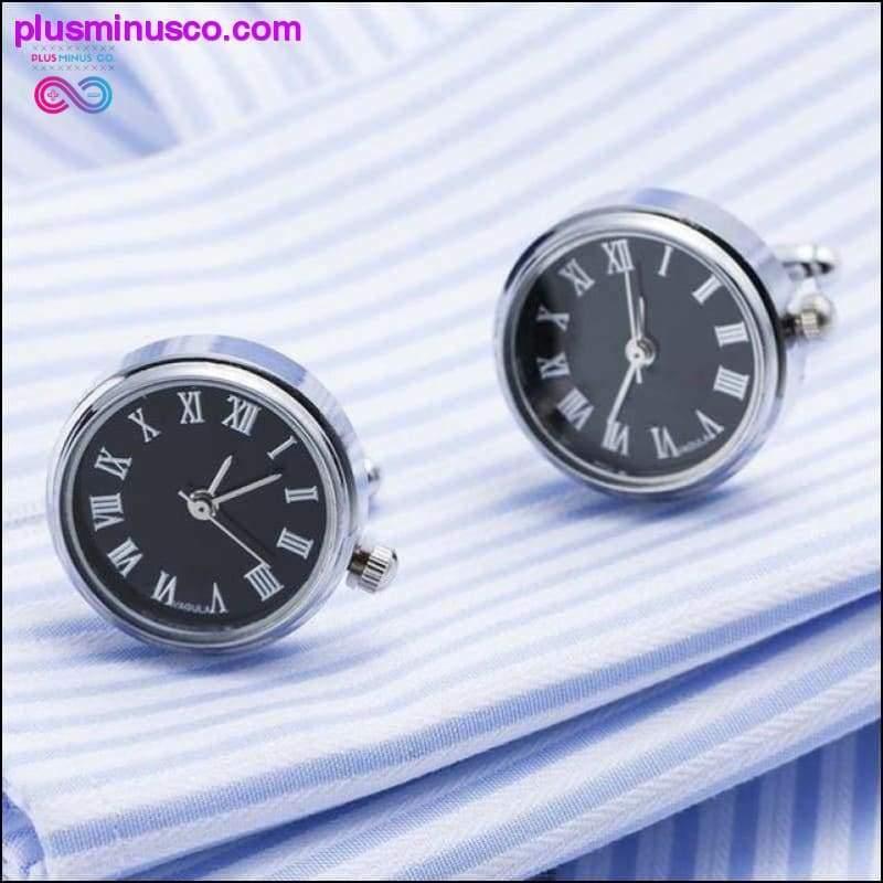 Vysoce kvalitní unisexové manžetové knoflíčky hodinek s kamínkem - plusminusco.com
