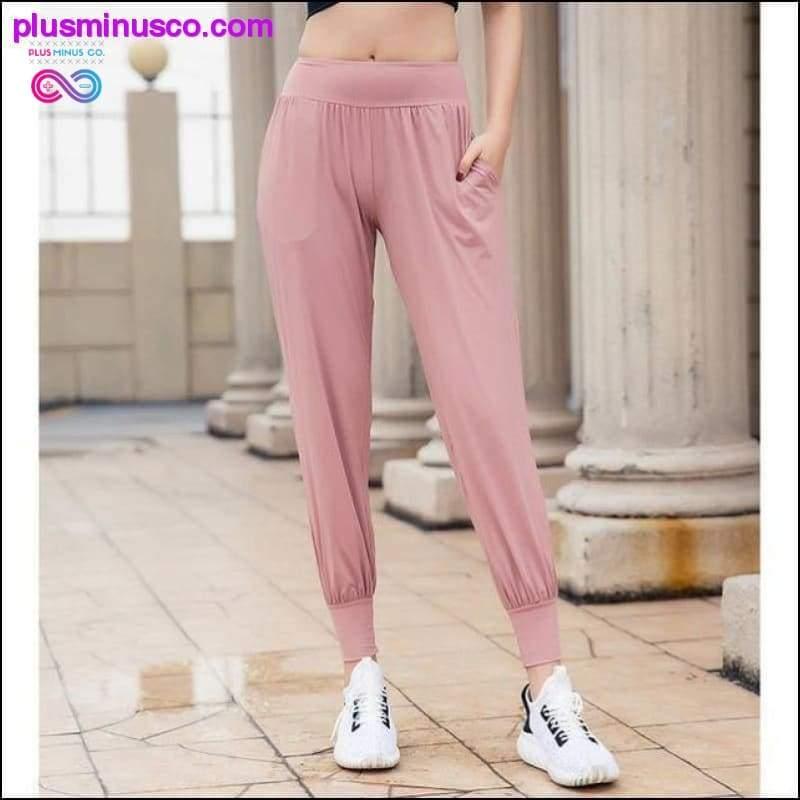 Pantalones Harem de estiramiento alto Mujer Fitness Suelto Transpirable - plusminusco.com