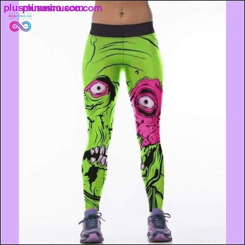 High Waist 3D Green Weed Leaf Casual Leggings - plusminusco.com