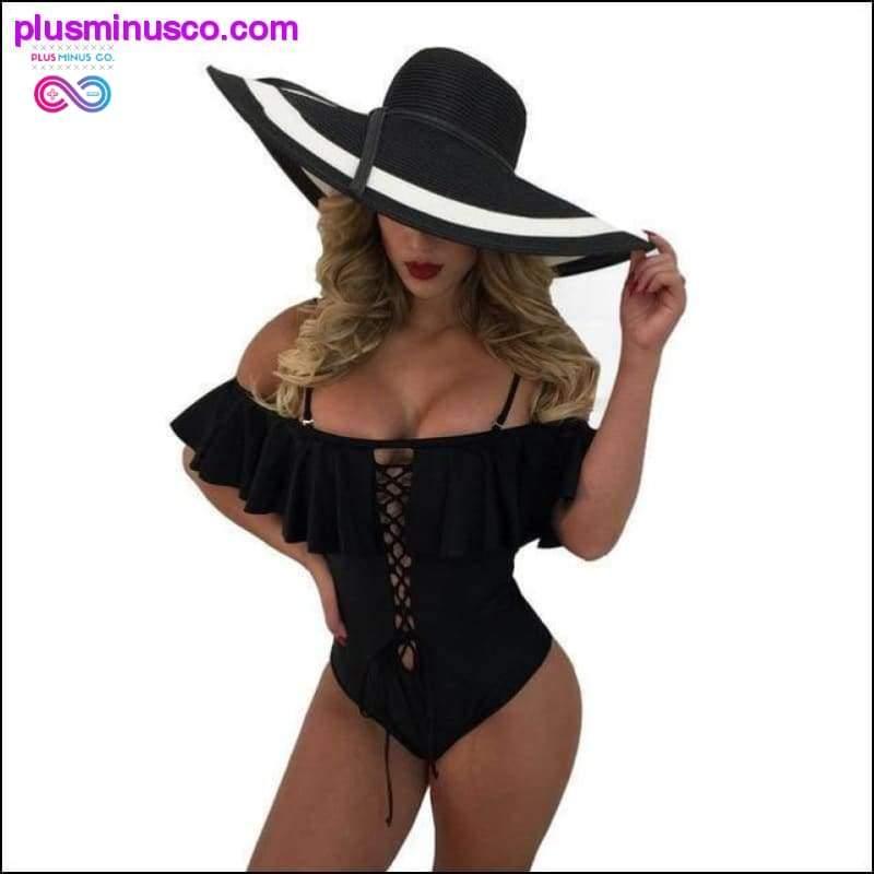 Vysoký pás jednodielne 1 plavky 2019 Sexy bikiny ženy - plusminusco.com