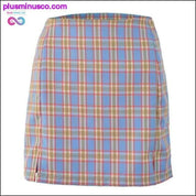 High waist plaid cut skirt women 2023 summer vintage cara - plusminusco.com