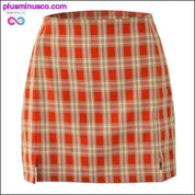 High waist plaid cut skirt women 2023 summer vintage cara - plusminusco.com