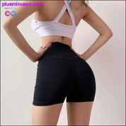 Секси къси панталони за йога за бягане с лицеви опори с висока талия на - plusminusco.com
