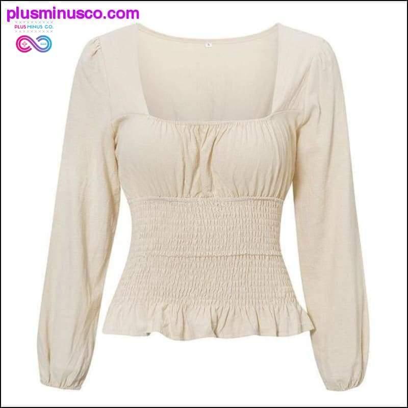 High Waist Twist Chic Crop Top Bluse med Plus Sizes - plusminusco.com