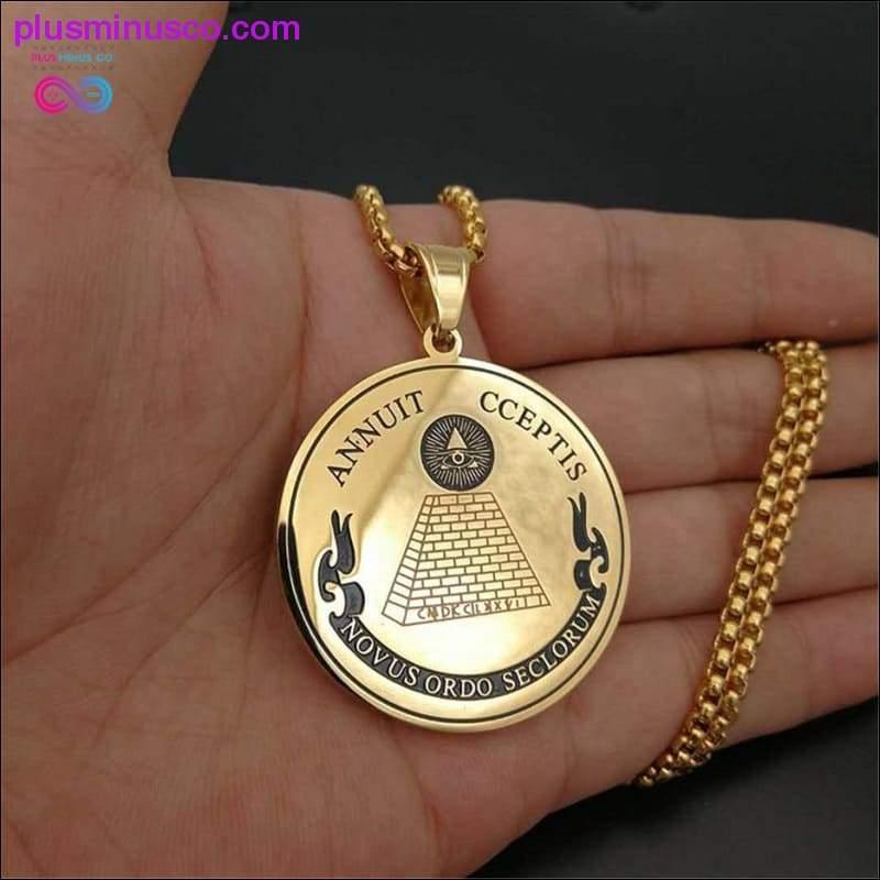 Hip Hop Round Coin All Seeing Eye of Providence Pendants - plusminusco.com