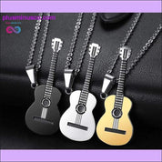 Hip Hop Titanium Steel Chain Necklace Classical Music Guitar - plusminusco.com