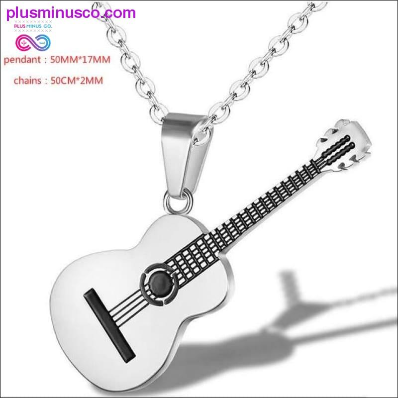 Hip hop ogrlica iz jeklene verižice iz titana, kitara klasične glasbe - plusminusco.com