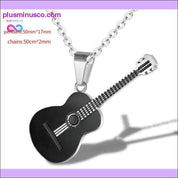 Hip Hop Titanium Steel Chain Necklace Classical Music Guitar - plusminusco.com