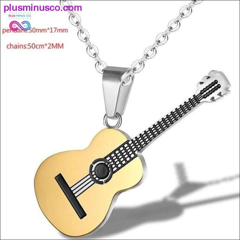 Hip Hop Titanium Steel Chain Necklace Classical Music Guitar - plusminusco.com