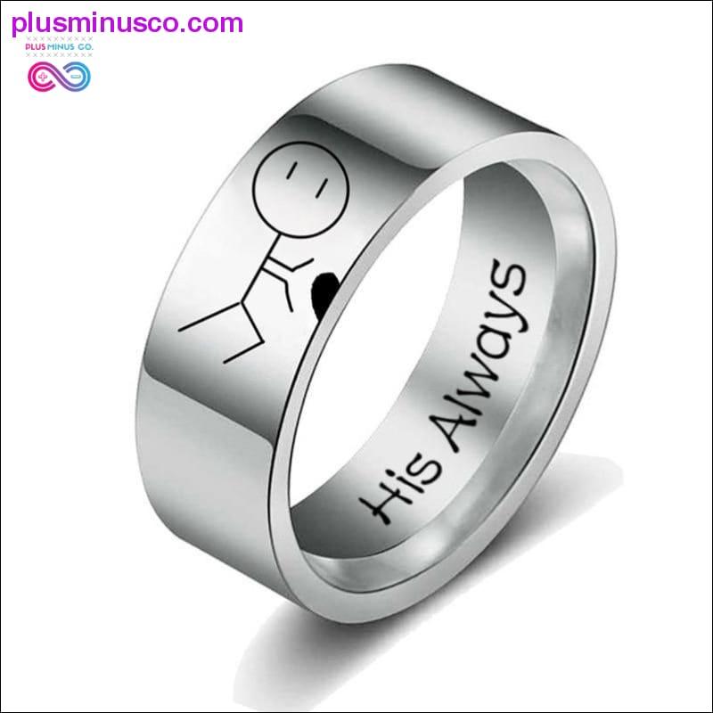 His Queen Her King Couple Ring Stainless steel Ring Silver - plusminusco.com