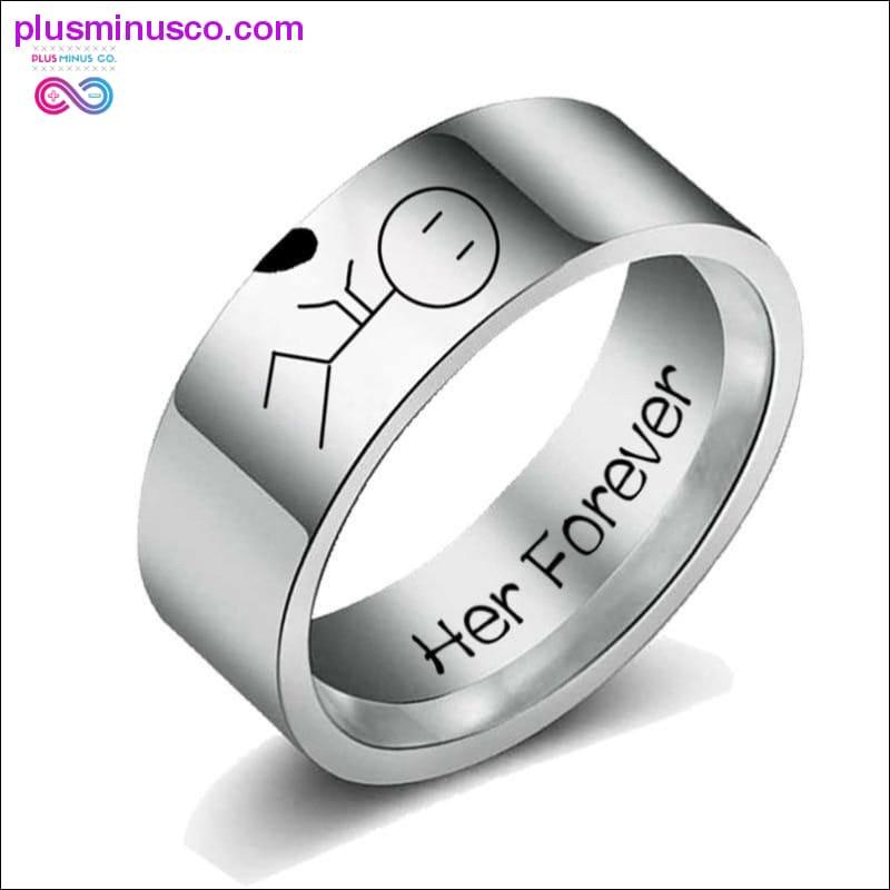 His Queen Her King Couple Ring Stainless steel Ring Silver - plusminusco.com
