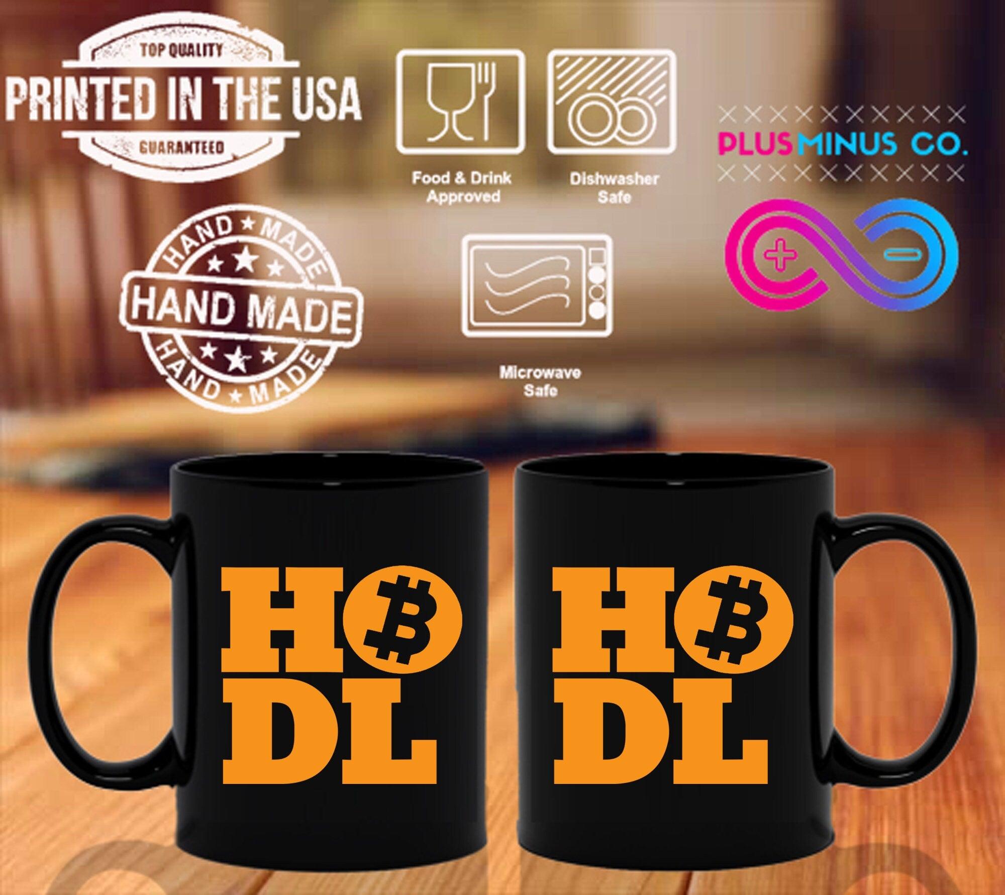 Hodl | Bitcoin Black Mugs, Bitcoin Mug, Crypto HODLER Mug, Gift for Crypto Trader, Gift for Crypto Investor - plusminusco.com