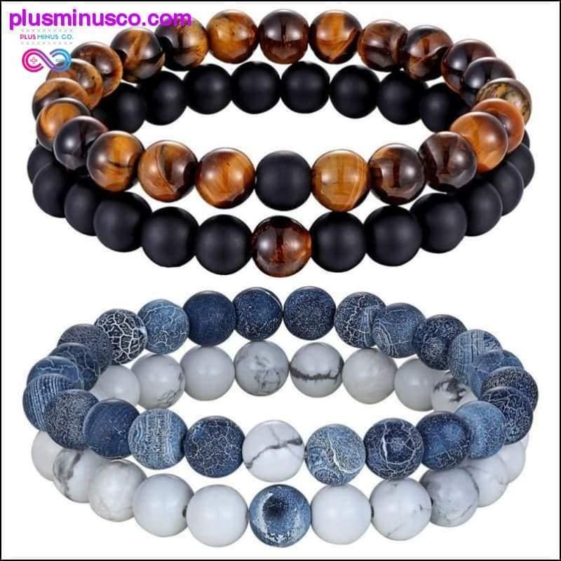 Hot 2pcs/set 7 Style Couples Distance Bracelet Natural Stone - plusminusco.com