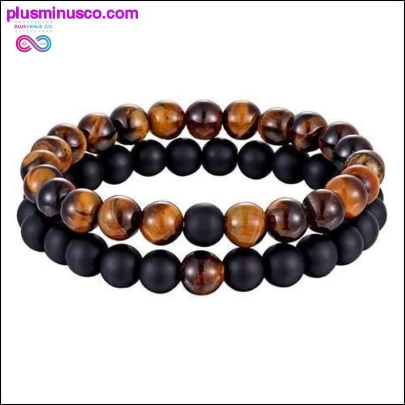 Hot 2pcs/set 7 Style Couples Distance Bracelet Natural Stone - plusminusco.com