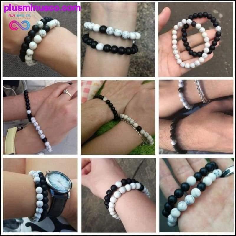 Hot 2pcs/set 7 Style Couples Distance Bracelet Natural Stone - plusminusco.com