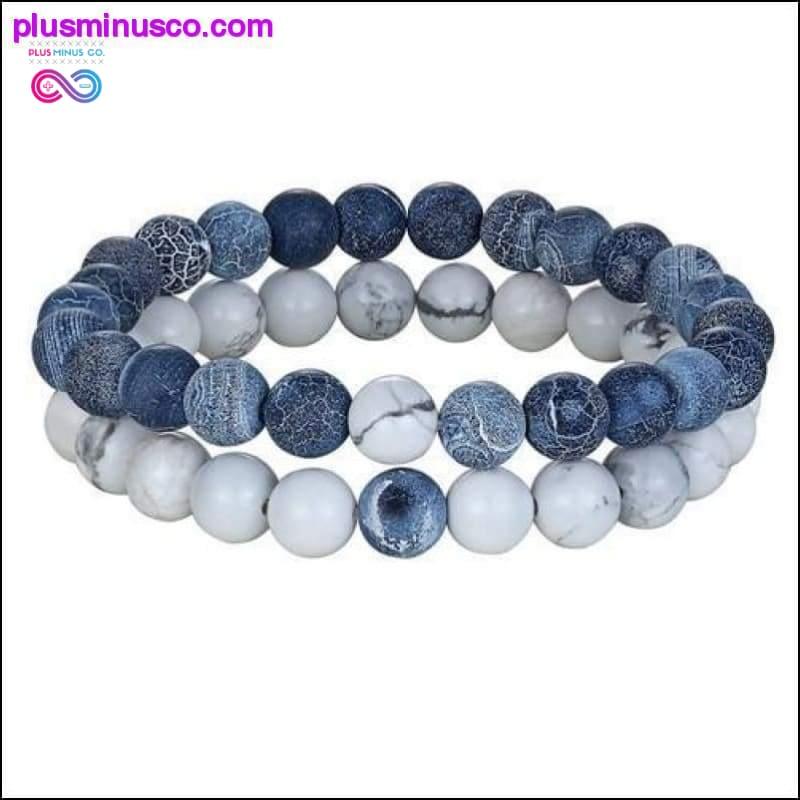 Hot 2pcs/set 7 Style Couples Distance Bracelet Natural Stone - plusminusco.com