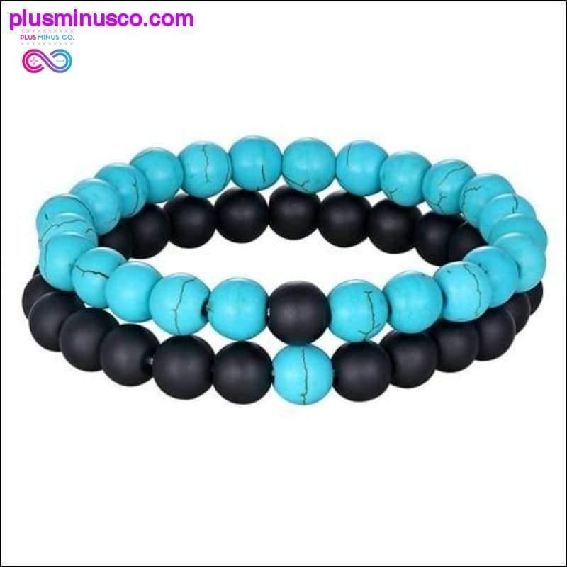 Hot 2pcs/set 7 Style Couples Distance Bracelet Natural Stone - plusminusco.com