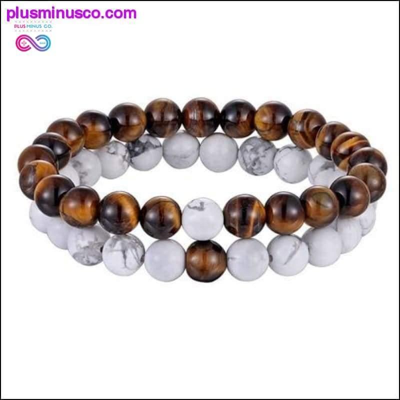 Hot 2pcs/set 7 Style Couples Distance Bracelet Natural Stone - plusminusco.com