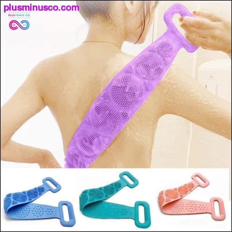 Mainit na Body Wash Silicone Body Scrubber Belt Double Side Shower - plusminusco.com