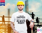Мужские футболки с принтом «Я инженер», лето 2022. Хлопковая футболка с короткими рукавами, подарок для инженеров. Инженеры всегда правы Футболка, футболки - plusminusco.com