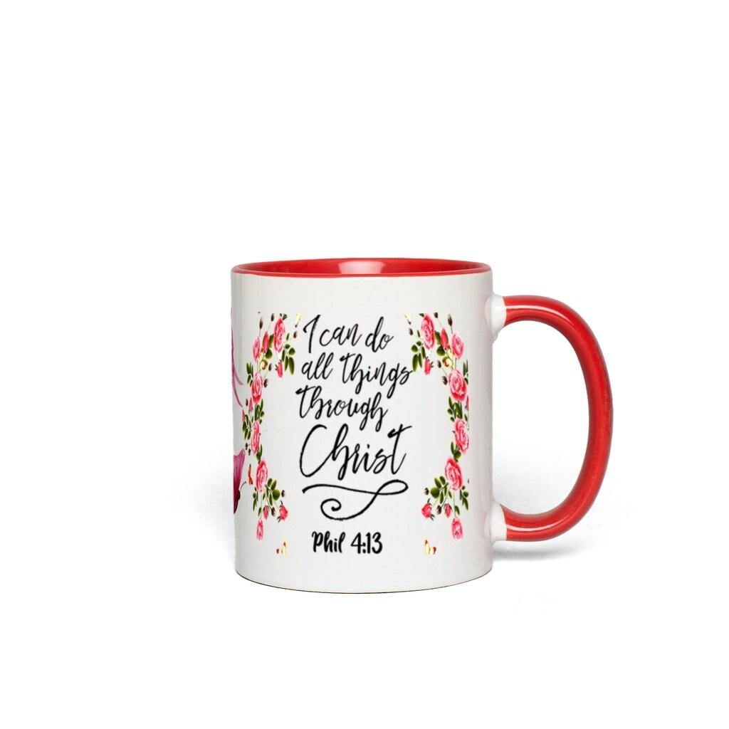 I Can Do All Things Through Christ Accent Mugs || Christmas Mug - plusminusco.com